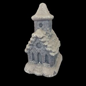 Aurora Candlers Wax Candle Chapel Vintage Frosted Snow Christmas Holiday